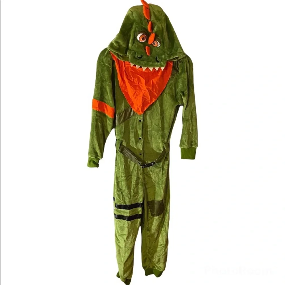 FortNite Rex Dinosaur Halloween Pajama Costume Kids Size L/XL Good Condition